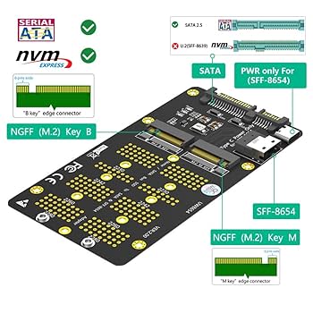 Amazon.co.jp: AYASOSO高速2イン1 M.2 NVMe/SATA SSD - SFF-8654